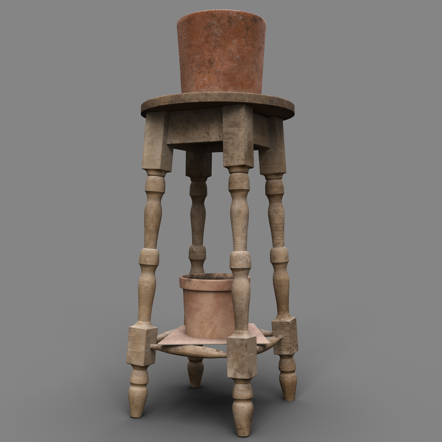 Flower pot on a stool — CG artwork by Felipe Formoso