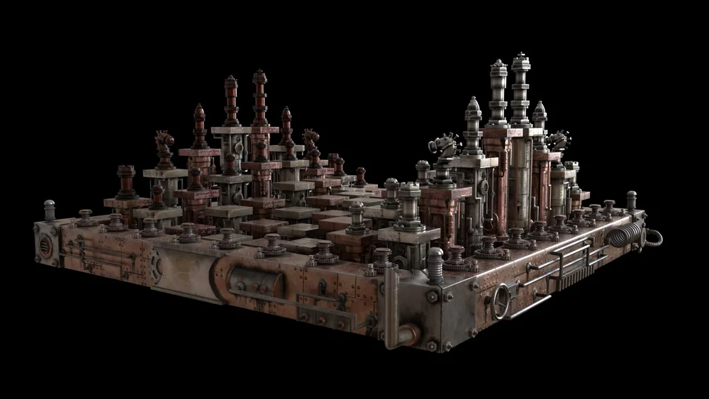 Steampunk Chess Set, detail 2