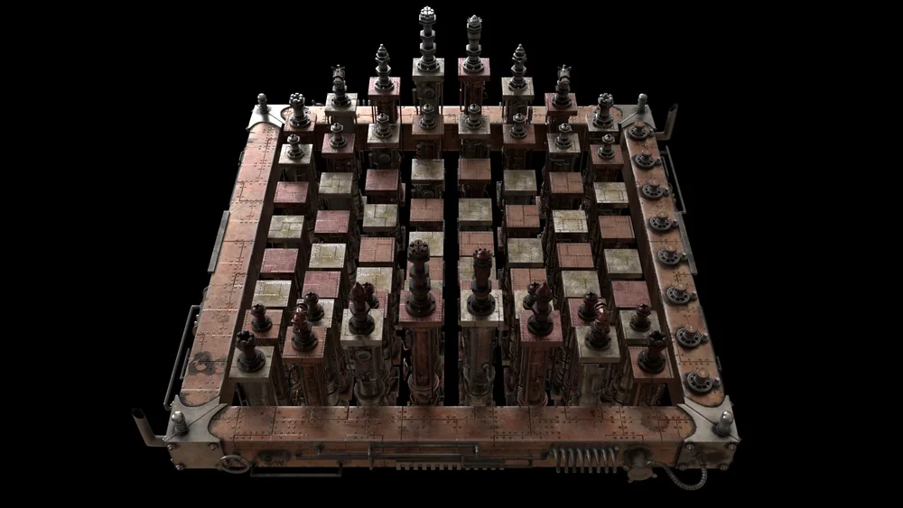 Steampunk Chess Set, detail 4