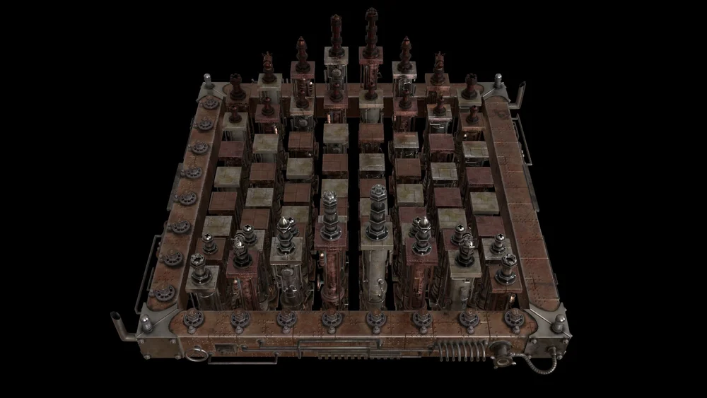 Steampunk Chess Set, detail 5